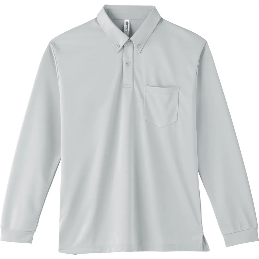 4.4オンス ドライボタンダウン長袖ポロシャツ