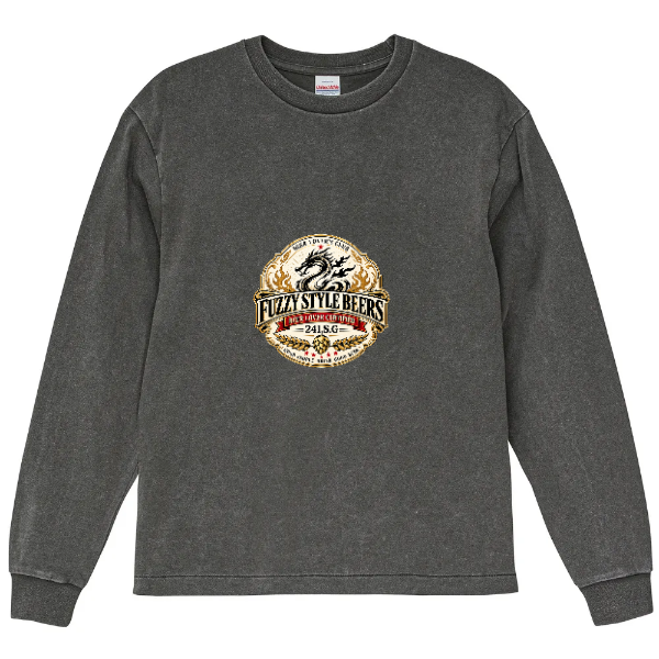 6.2オンス オープンエンド フェードウォッシュ ロングスリーブ Tシャツ(2.1インチリブ)
