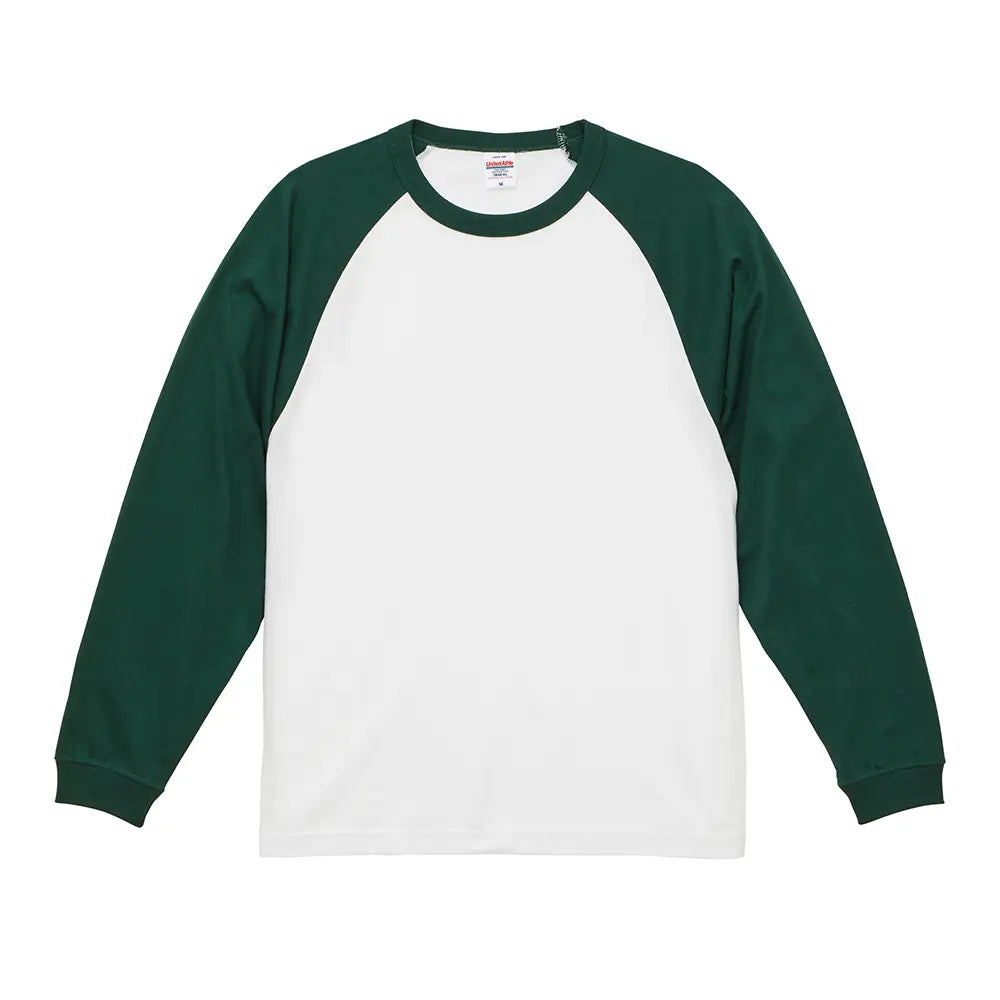 5.6オンス ラグラン ロングスリーブ Tシャツ(1.6インチリブ)