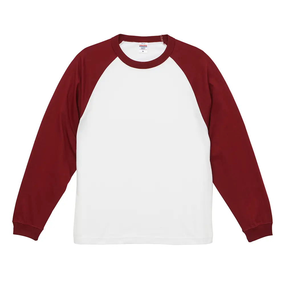 5.6オンス ラグラン ロングスリーブ Tシャツ(1.6インチリブ)