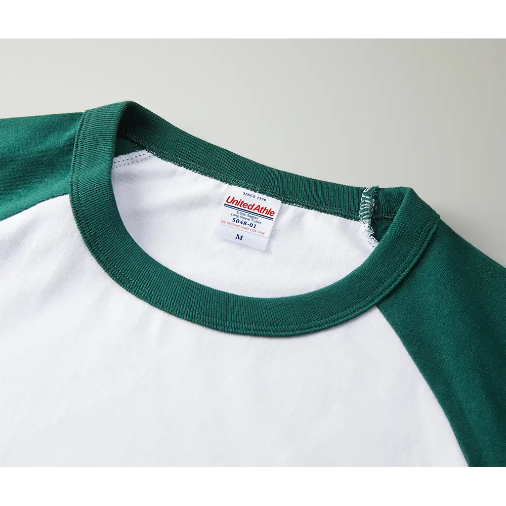 5.6オンス ラグラン ロングスリーブ Tシャツ(1.6インチリブ)