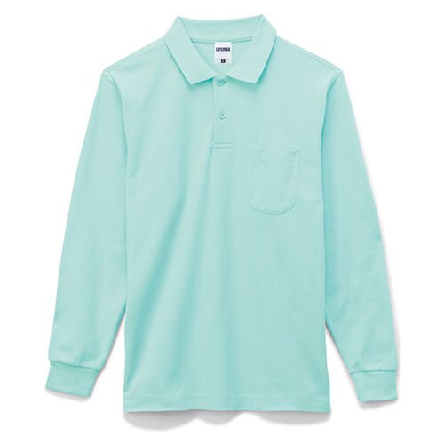 ポケット付きCVC鹿の子ドライ長袖ポロシャツ - タカハマライフアート