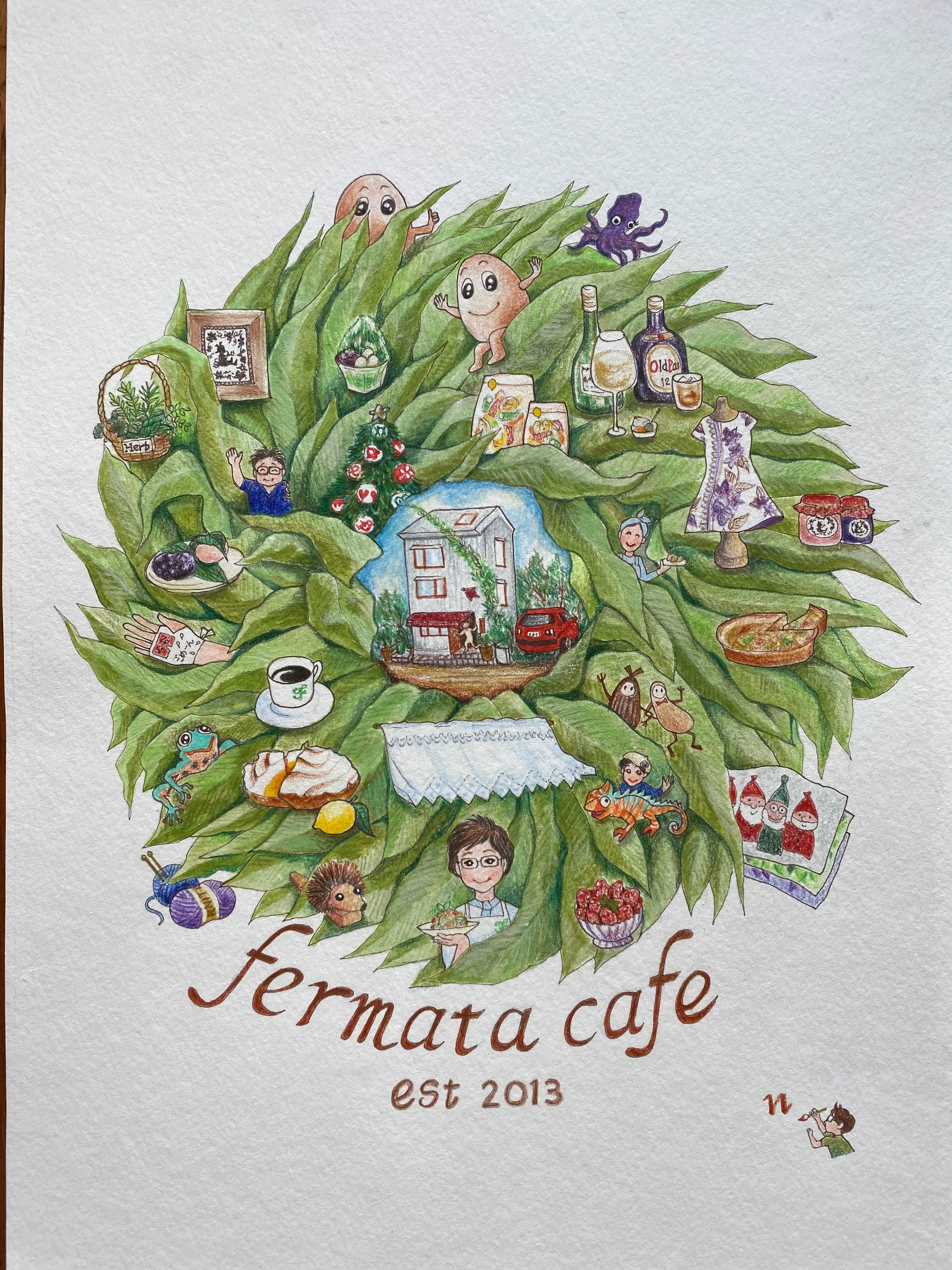 カフェへの感謝を込めて。オリジナルイラストが人気のTシャツ＆バッグに