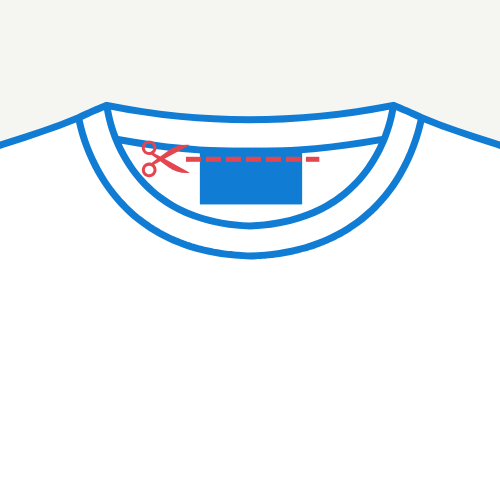 切れるタグのオリジナルTシャツ