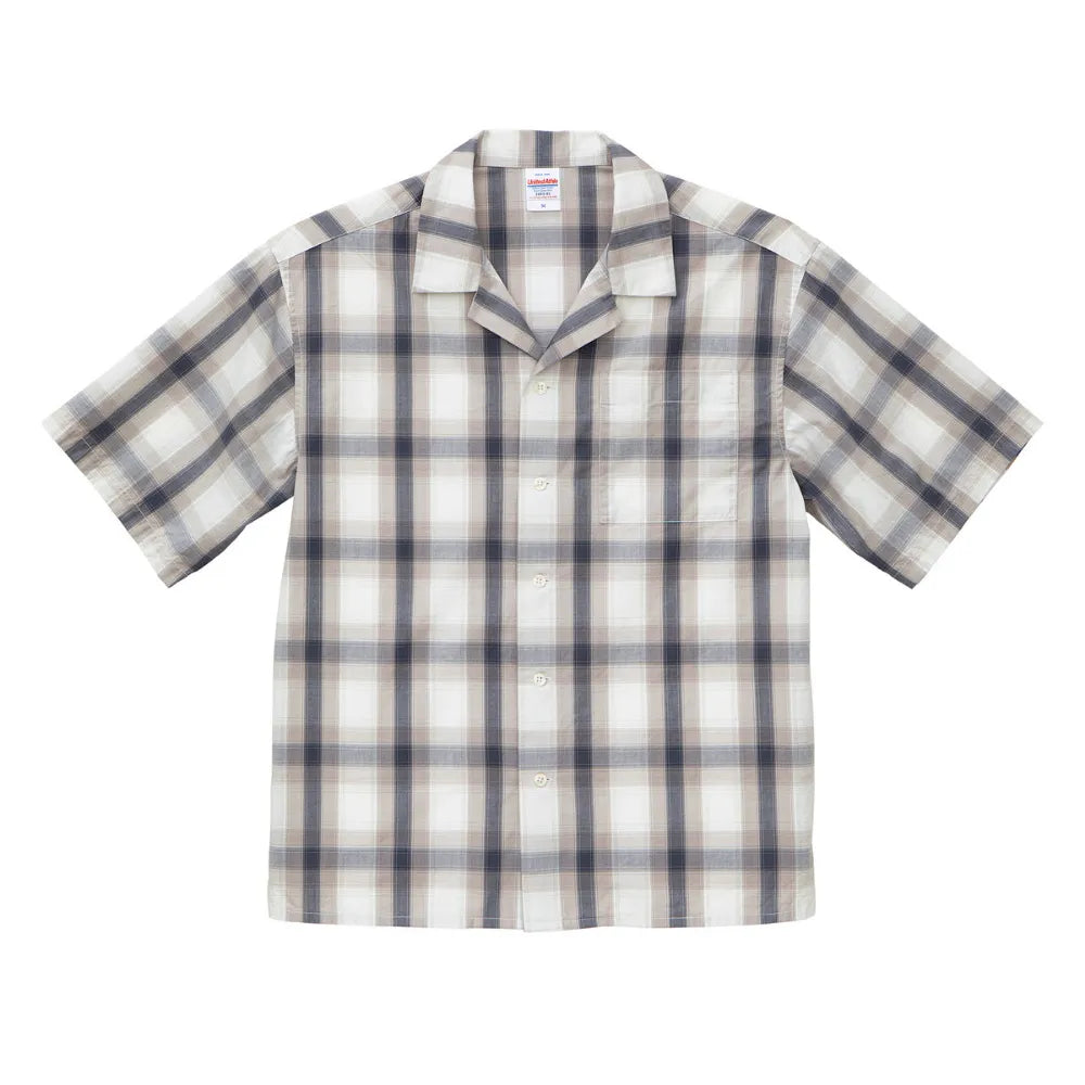 コットン オープンカラー ショートスリーブ シャツ