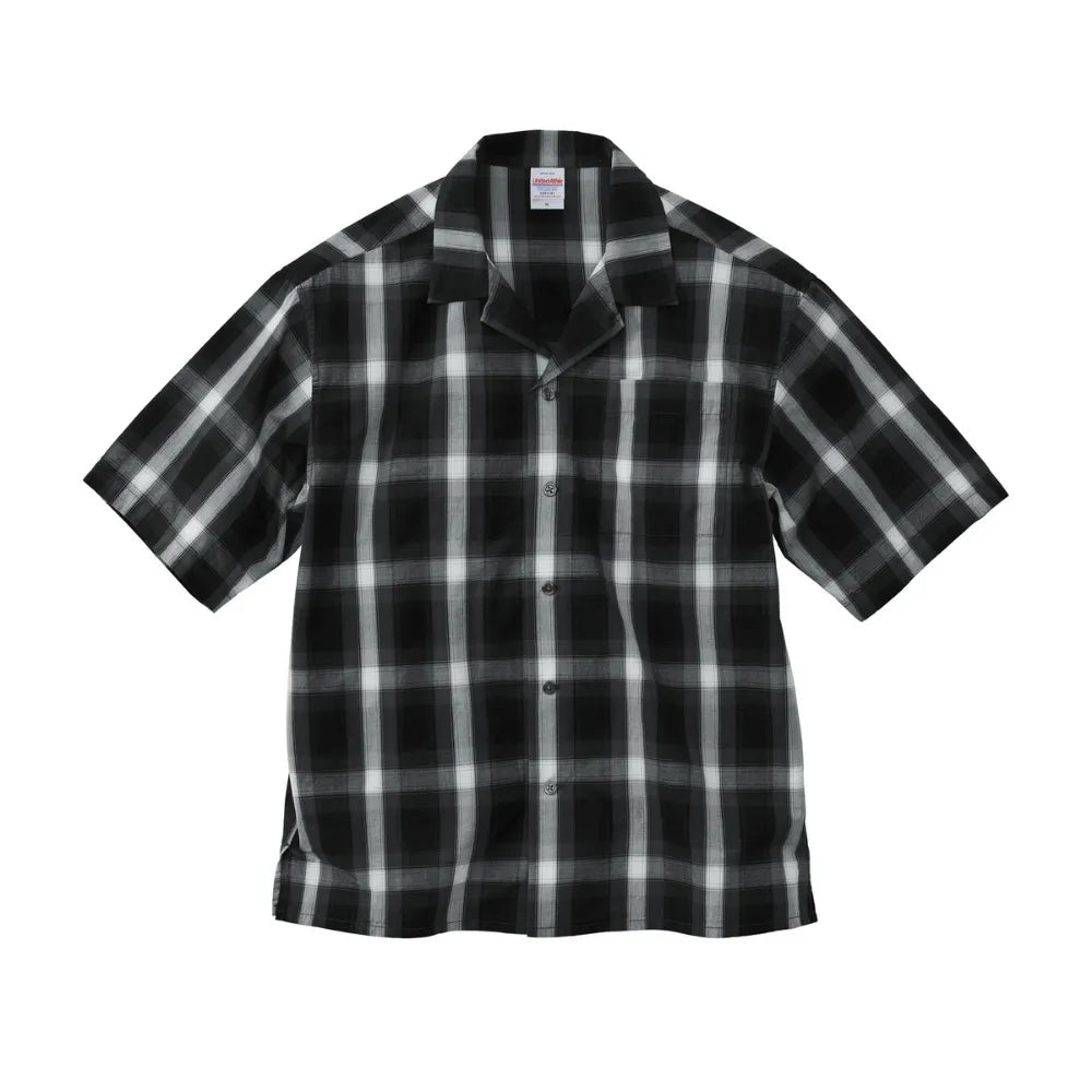 コットン オープンカラー ショートスリーブ シャツ