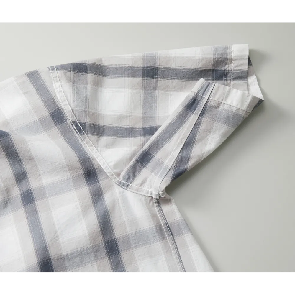 コットン オープンカラー ショートスリーブ シャツ