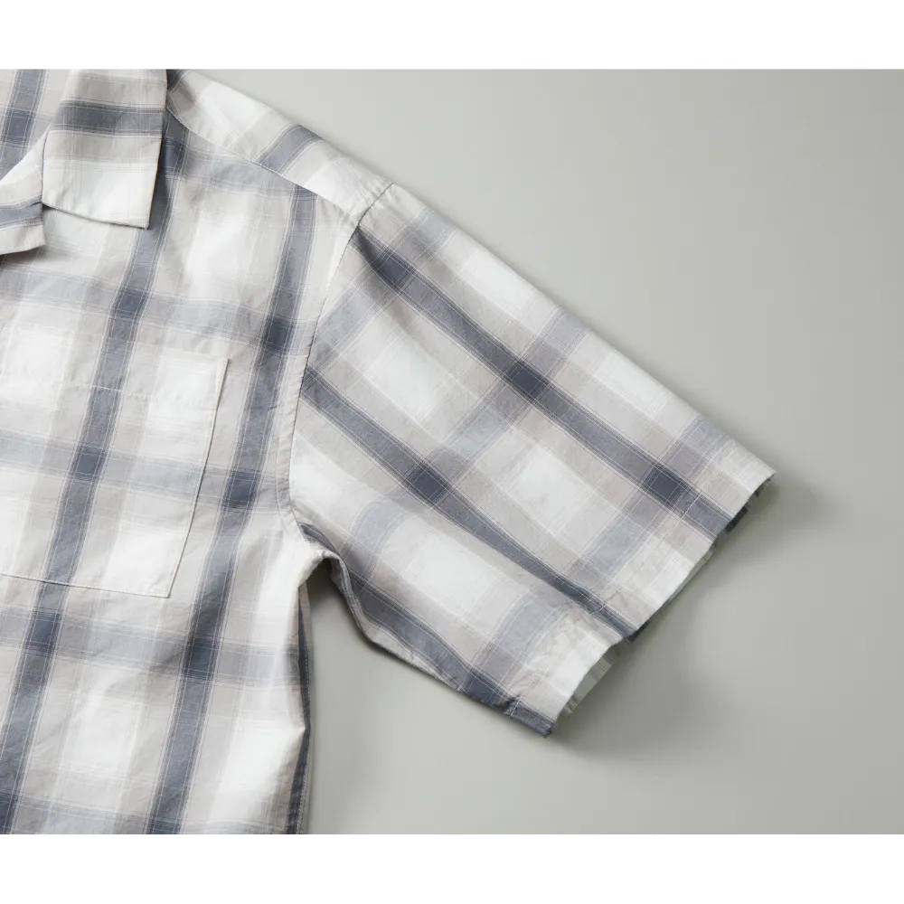 コットン オープンカラー ショートスリーブ シャツ