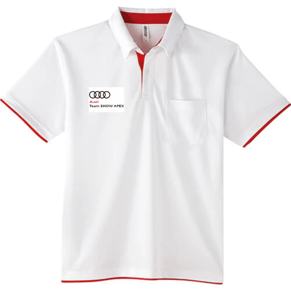 4.4オンス レイヤードボタンダウンポロシャツ（ポケット付）