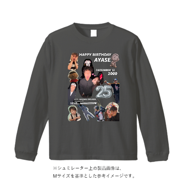 6.1オンスガーメントダイ長袖Tシャツ