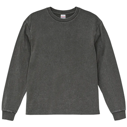 6.2オンス オープンエンド フェードウォッシュ ロングスリーブ Tシャツ（2.1インチリブ）