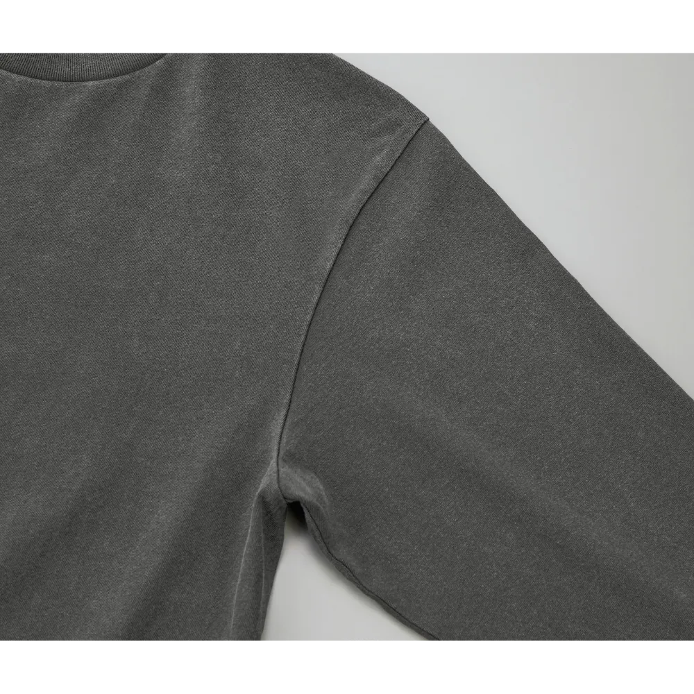 6.2オンス オープンエンド フェードウォッシュ ロングスリーブ Tシャツ（2.1インチリブ）
