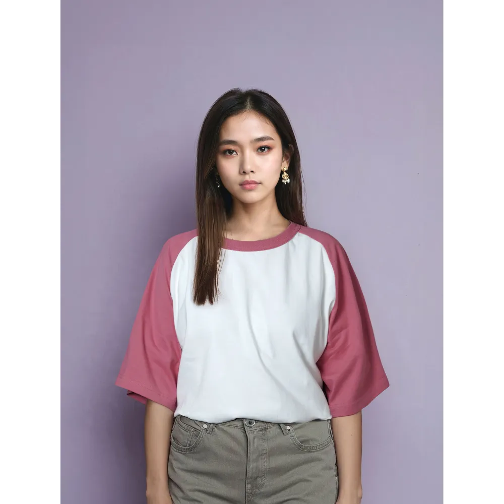 [D-FACTORY]6.6オンス プレミアムコンフォートラグランスリーブTシャツ