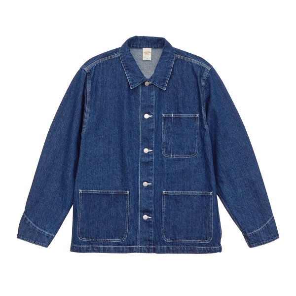【刺繍】12.0オンス デニム ルーズフィット カバーオール ジャケット - タカハマライフアート